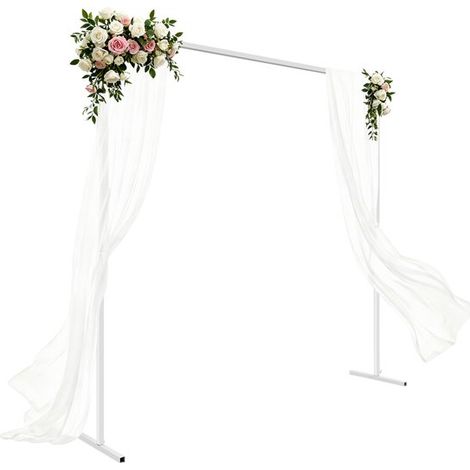 Arche de mariage 2x2m en métal blanc, structure florale, arche de ballons pour décoration de fête, cérémonie ou anniversaire (1/5)