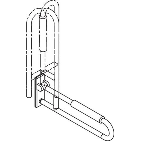 HEWI 801.50B148 97 poignée SK mobile, pivotante, mate (1/2)