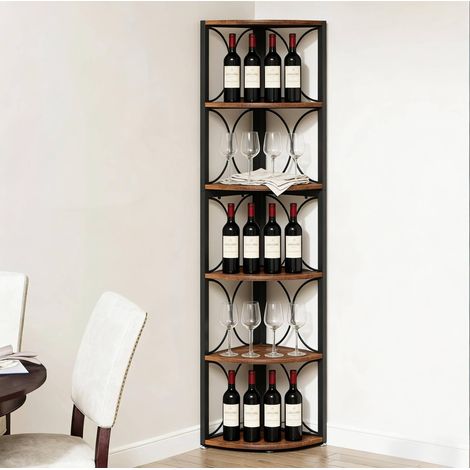 Mueble esquinero 6 estantes metal y madera OKMYHOME (1/5)
