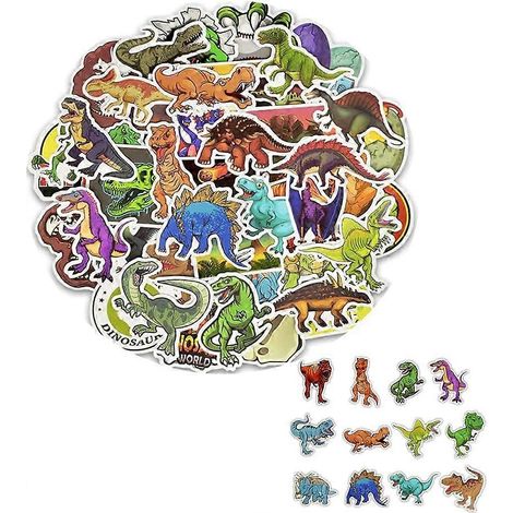 Autocollants dinosaures imperméables pour coffre, autocollants animaux jurassiques, autocollants à faire soi-même pour ordinateur portable, bouteille d'eau, skateboard, guitare, pour enfants (1/5)