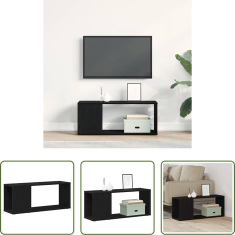 Meuble TV murale - Ensemble meuble TV Chêne noir 80 x 24 x 32 cm Bois d'ingénierie (1/5)