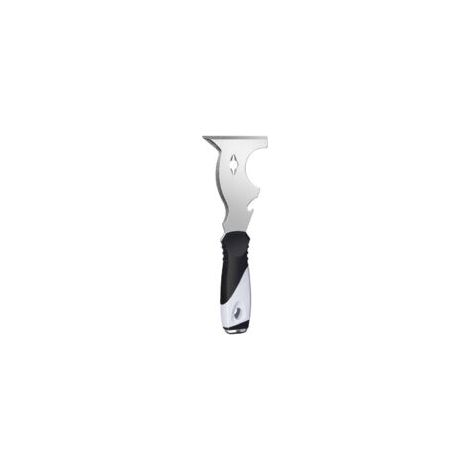 Riflard outil multifonctions 5 en 1 – Lame en acier inoxydable poli – Poignées ergonomiques en PP et TPR – Pour application de mastic (1/5)