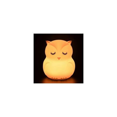 Veilleuse LED tactile rechargeable USB 9 couleurs, lampe de chevet en silicone, chouette pour enfant –