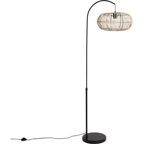 sweeek - Indoor-Stehlampe mit natürlichem Rattan H 170cm