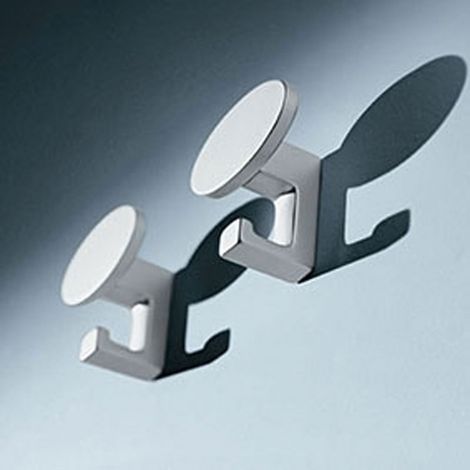 Patère - Décor : Argent - Hauteur : 62,5 mm - Largeur : 65,2 mm - Matériau : Zamac - Profondeur : 31,2 mm - Version : Ovale - CONFALONIERI (1/4)