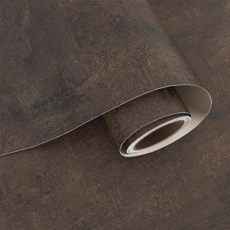 Papier Peint Effet Béton Brun Foncé Stile Industriel 40cmx200cm Rouleau Adhesif pour Meuble Papier Peint Imitation Ciment Salle de Bain Garage Cheminée Plan de Travail Cuisine Armoire (1/5)