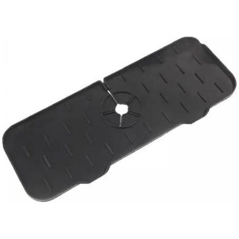 (Schwarz, 1 Stück) Silikon-Schutzmatte für Küchenarmatur, Spüle, Abtropffläche, Schwamm, faltbar, Spritzschutz (1/4)