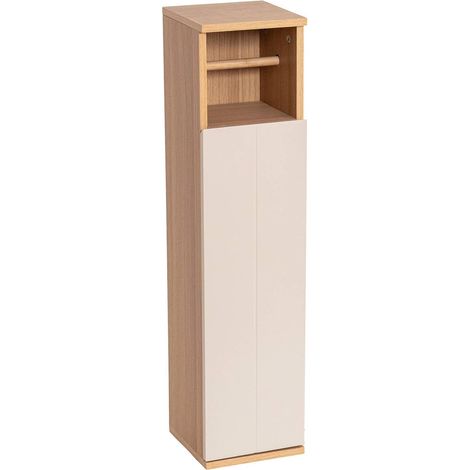 Meuble reserve et derouleur papier wc 1 porte /1 etagere interieure - rivoli - Tendance