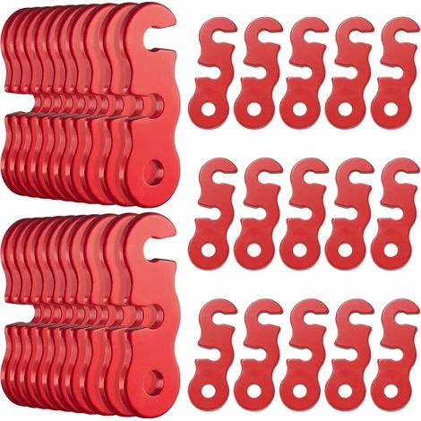 Tendicorda per tenda, in lega di titanio, design leggero, colore rosso, 40 pezzi (1/2)