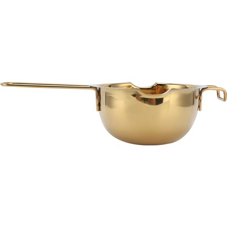 Bol à fondre le beurre en acier inoxydable, casserole à faire fondre le fromage, ustensile de cuisine pour la maison, doré (1/5)