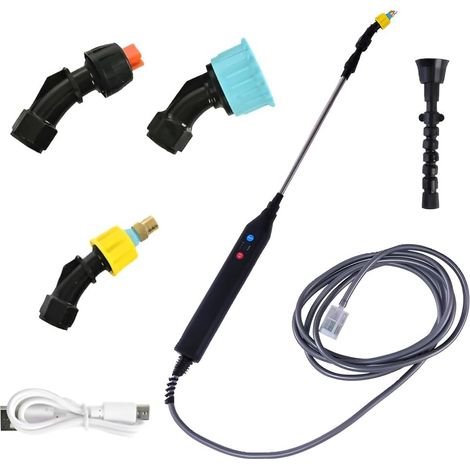 Pulvérisateur électrique avec 4 Buses et 5M de Tuyau, Pulverisateur pour Toiture, Pulverisateur Electrique Toiture de Jardin 2400 mAh, Accessoires pour Jardinage, Agriculture, Nettoyage (1/5)