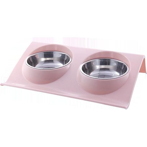 Gamelle de voyage rose en silicone avec récipient de rangement pour aliments pour chiens et chats (1/4)