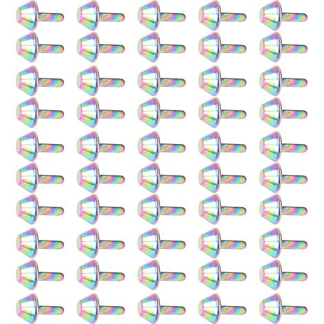 Têtes de rivets finement travaillées et aux motifs colorés, idéales pour vos projets de bricolage. Rivets coniques en fer de 10 mm, légers et faciles à transporter. (1/5)