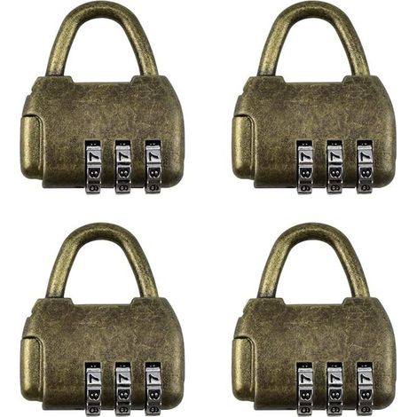 Set of 4 retro zinc alloy combination padlocks with handbag-shaped digital code (1/5)