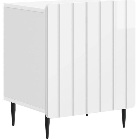 Bedside Cabinet High Gloss White 43 x 34.5 x 52 cm vidaXL