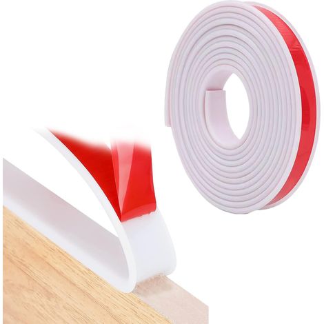 Bande de Chant de Meuble Protection de Bord Pliable TPE Flexible, Bande de Chant de Meuble autocollante en Forme de U, Largeur intérieure 18 mm × 5 m,Plans de Travail, Blanc (1/5)