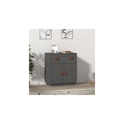 Buffet Gris 65,5x40x75 Bois massif de pin (1/5)