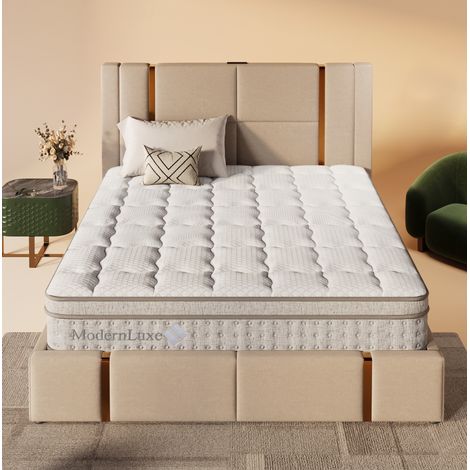 Matratze 160x200x25 cm weiß Polyester 7-Zonen Taschenfederkern H3 atmungsaktiv mit Kaltschaum (1/5)