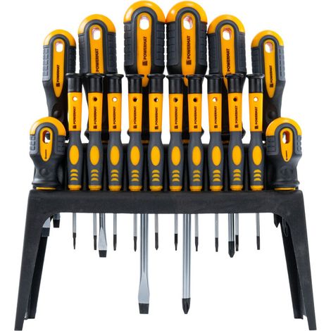 Jeu de 18 tournevis cruciformes plats torx embouts magnétiques avec support