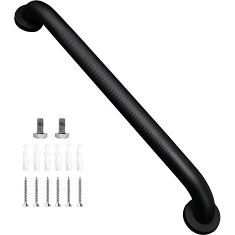 Rampe de salle de bain en acier inoxydable 304, convient pour baignoire et escalier, noir mat, 50 cm (1/4)
