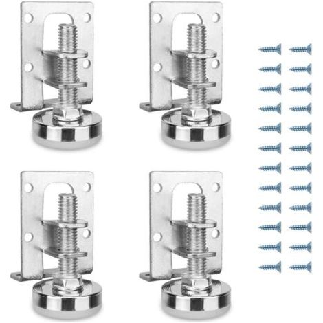 Lot de 4 Pieds de Meuble, RGlables en Hauteur, Pieds de Nivellement RGlables en Acier, Profil Carr : 40 X 50 Mm, Hauteur RGlable 11-27 Mm, pour Table de Chevet, Meuble Chaussures (1/5)