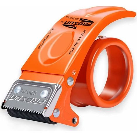 Dévidoir de ruban adhésif,Dévidoir Manuel pour 50mm (2 Pouces) Ruban d'Emballage,Distributeur de ruban à main,Orange (1/5)