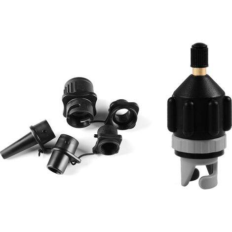 BEBUSINGOTO Adaptador de bomba para kayak, boquilla de inflado, compresor, accesorio para inflar, equipo para SUP, remo, bote inflable, kayak (1/4)