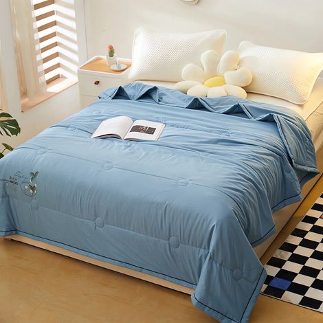 Couette Été - 120 x 200 cm - Microfibre Polyester Légère et Respirante - Couette Réfrigérante pour Lit Queen - 1 Pièce (1/5)