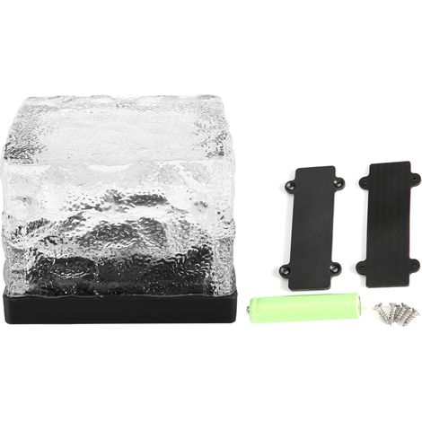 Lampe brique glace – solaire LED – étanche – enterrée – lumière bleue – jardin / cour extérieure