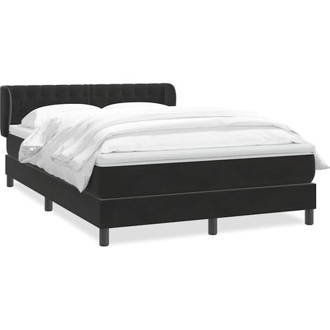 Maison Exclusive - Giroletto a Molle con Materasso Nero 160x210 cm in Velluto