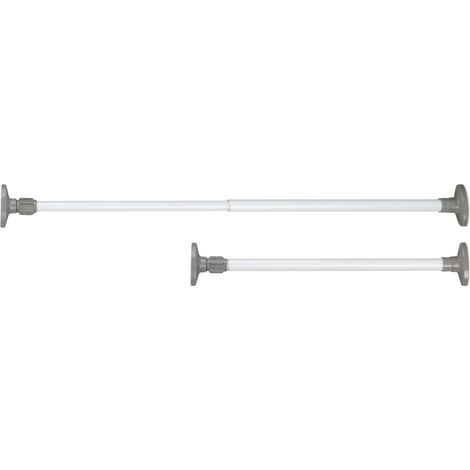 Barre télescopique - Étagère à caler, étagère télescopique, Métal peint par poudrage, 8 x 47-80 x 4.5 cm, Blanc 50623100 Multicolore (1/5)