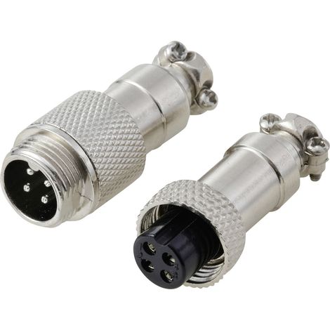 TRU COMPONENTS TC-13895564 Connecteur rond mâle, Contact femelle Nombre total de pôles: 4 Série (con (1/4)