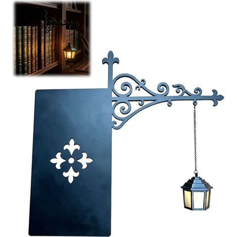 Lampe De Lecture Sans Fil Pour Livres Avec Éclairage Réglable, Lanterne Vintage Métal Noir Avec Serre-Livres Intégré, (1/5)