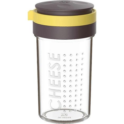Streuer für geriebenen Käse, Gewürzspender aus Klarglas mit Deckel für die Küche, ideal für Salz und andere Gewürze – Yvan-Cocoa Brown-450ml (1/5)