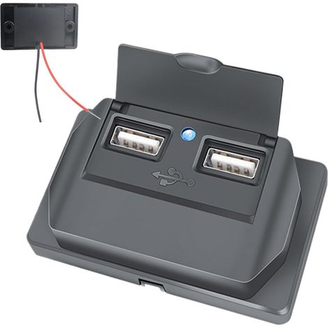 Toma USB para RV de 12 V y 3,1 A, pequeña salida USB para RV, cargador de teléfono móvil para autocaravana con tapa, estación de carga USB, adaptador de toma USB de repuesto para ATV, autocaravana,