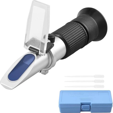 1 Réfractomètre Brix 0-80%,ATC 10-30°C,3 Pipettes,Mesure Sucre Fruits,Confitures