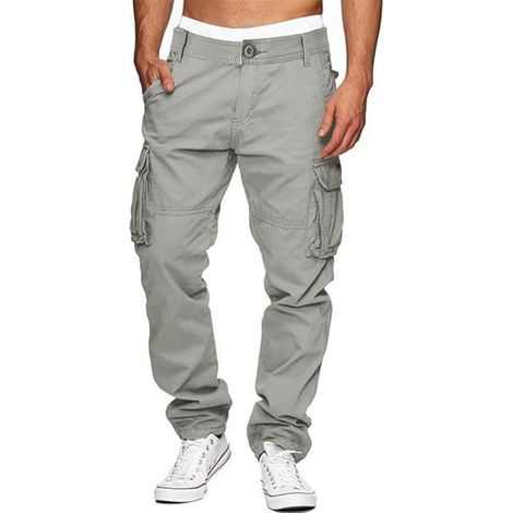 1 pantalon cargo homme, 100 % coton, poches multiples, pour activités de plein air et usage quotidien (1/5)