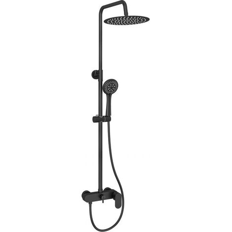 Columna de ducha monomando BATUMI negro mate Ø 20cm (1/2)