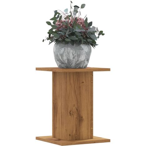 Soportes para plantas 2 uds madera roble artisian 30x30x40 cm