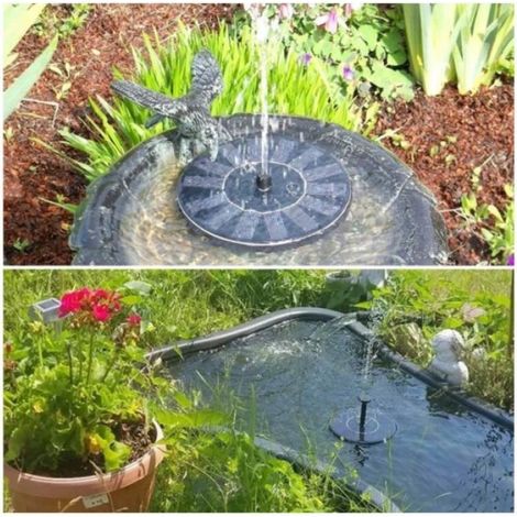 Fontaine solaire, étang de fontaine flottante étanche 3W/décoration de piscine/jardin (1/4)