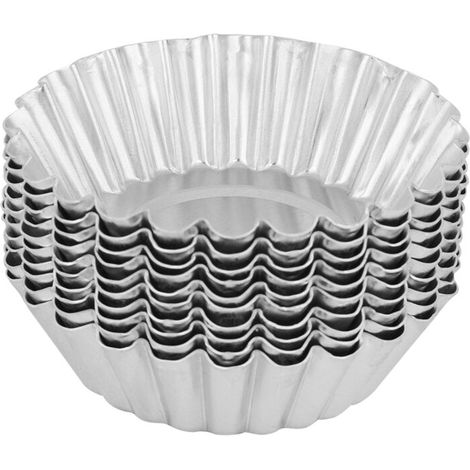 KIMISS 10-teiliges Eierform-Set aus Aluminium, 70 mm Backform, Kuchenbackzubehör, Küchengebäckzubehör, Einweg, mit Design (1/5)