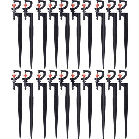 Arroseur d'arrosage, 20 pièces, Micro - arroseur Rotatif à 180 degrés de Type G, pour l'irrigation de la pelouse de Serre de Jardin avec Tuyau d'irrigation 4/7(20CM (1/4)