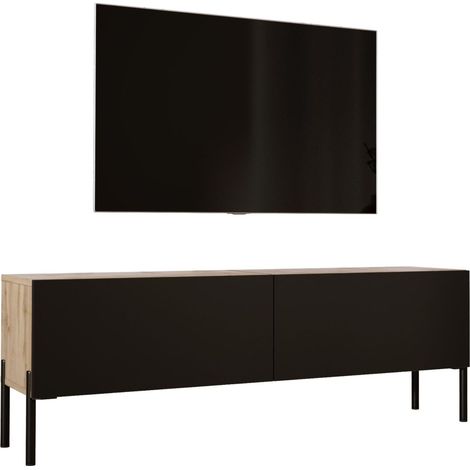 Mobile TV : Rovere Wotan / Nero Opaco, gambe nere, 140 x 52 x 32 cm (1/5)