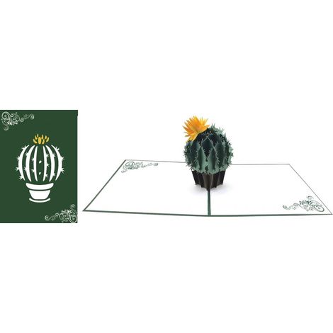Tarjeta de 12x18cm + Sobre desplegable con forma de cactus