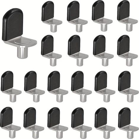 30 supports d'étagère en forme de L - Clips de fixation métalliques de 6 mm pour étagères en verre, meubles, armoires, bibliothèques - Nickel argenté