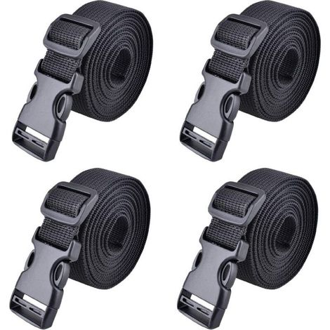 Sangle à Boucle Rapide 25 mm Sangle d'Arrimage 4 Pièces Sangle à Cliquet Plastique Courroie de Serrage pour Fixation Bagage (1/5)