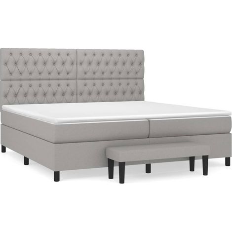Maison Exclusive - Boxspringbett mit Matratze Hellgrau 200x200 cm