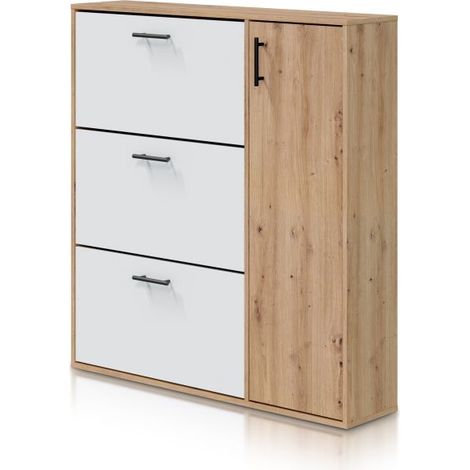Zapatero Leia Blanco Artik (Blanco Mate) - Roble Nodi (ancho) x 112cm (alto) (1/5)
