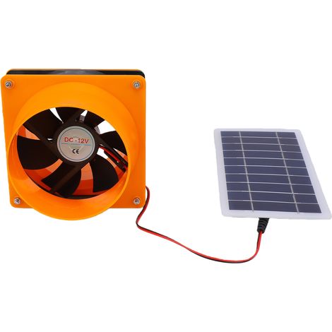 Ventilateur extracteur solaire de 20 W avec panneau de 4 pouces et 130 CFM, rond, pour caravane, bateau, poulailler, serre ou cabane. (1/5)