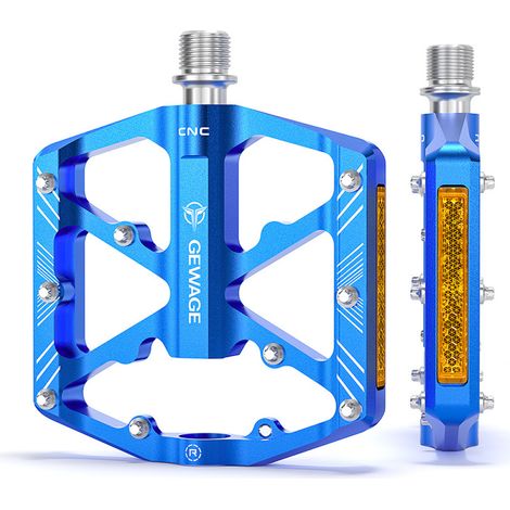 Pédales de vélo avec bandes réfléchissantes, 3 roulements étanches, plateforme antidérapante en aluminium CNC, pédales de 9/16 pouces pour vélo de route, VTT, vélo électrique. (1/5)